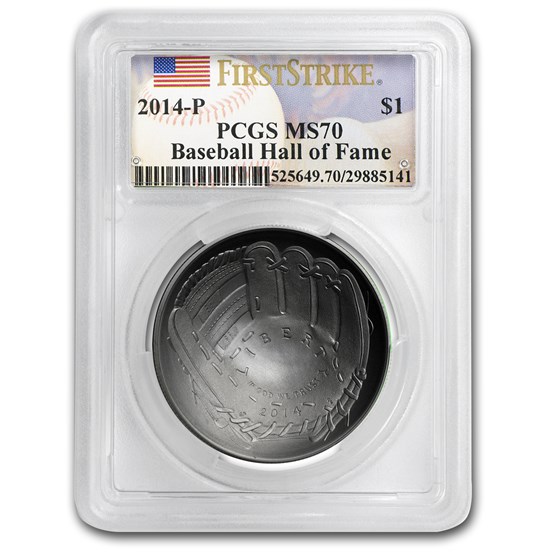 2014-P Baseball HOF $1 Silver Commem MS-70 PCGS (FS) 2014-P Baseball HOF $1 Silver Commem MS-70 PCGS (FS)